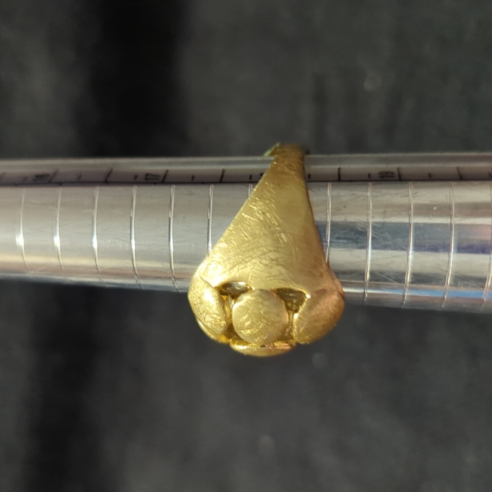 Solid Brass Domed Open Work Chunky Oversized Stat… - image 7